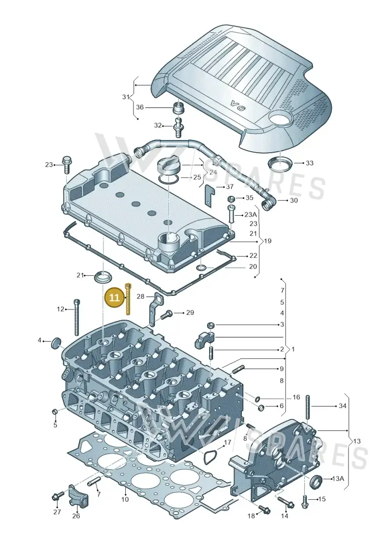 022103384L — Volkswagen Golf 'R32' n. "USA" (2004-2004) diagram 244103600, position 11