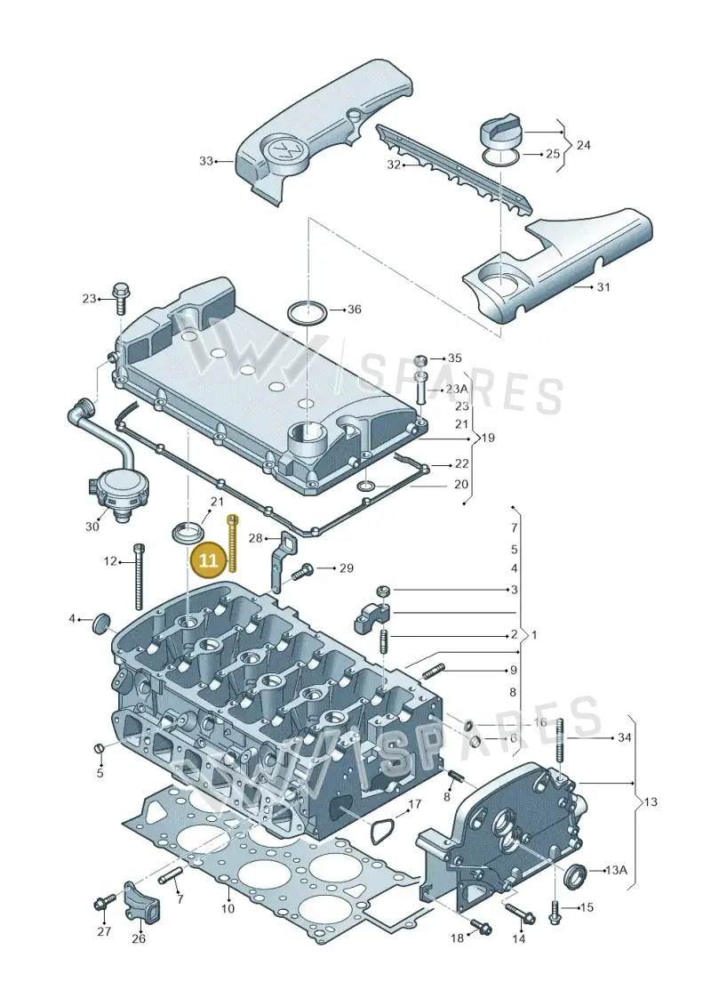 022103384L — Volkswagen PHAETON                08> (2007-) diagram 258103400, position 11
