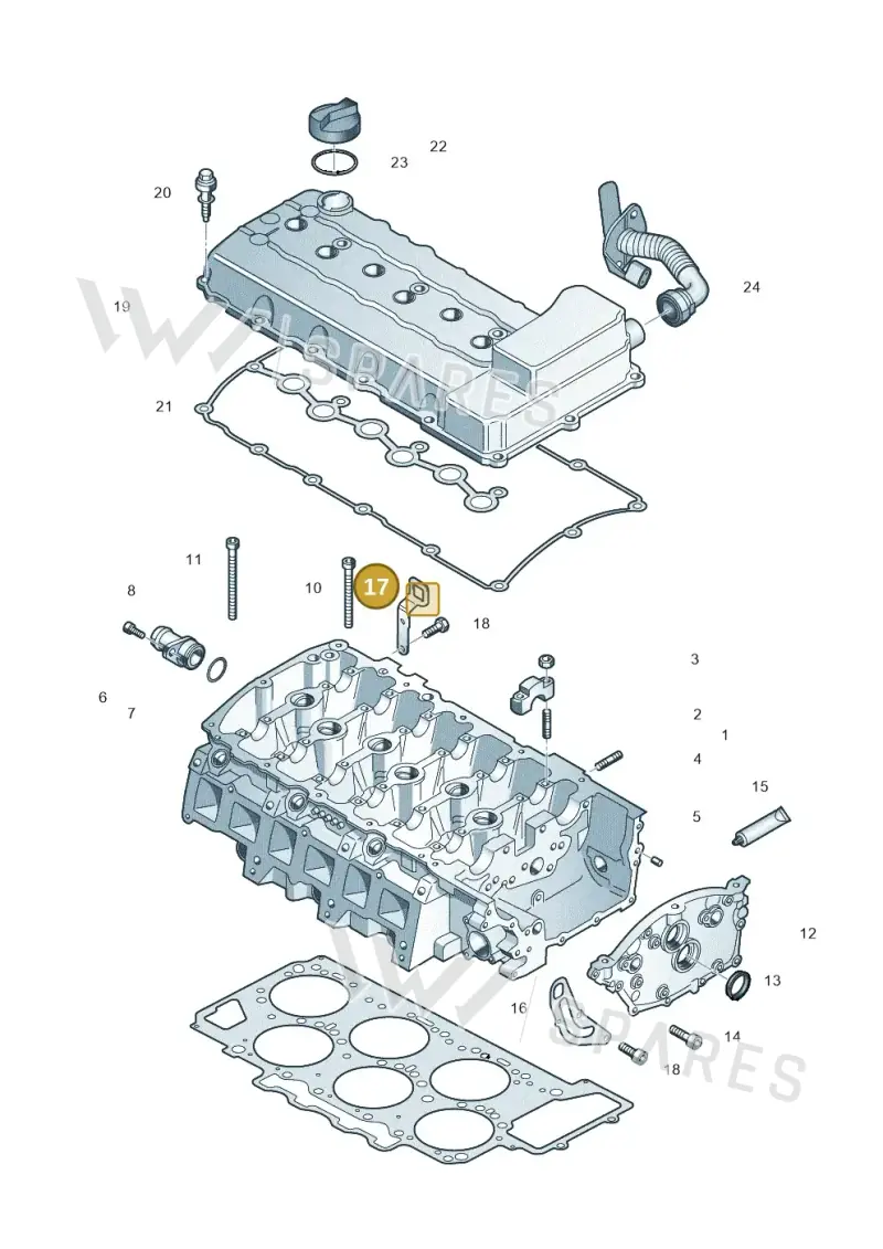 022103392 — Volkswagen Touareg BlueMotion (2014-2018) diagram 693103500, position 17