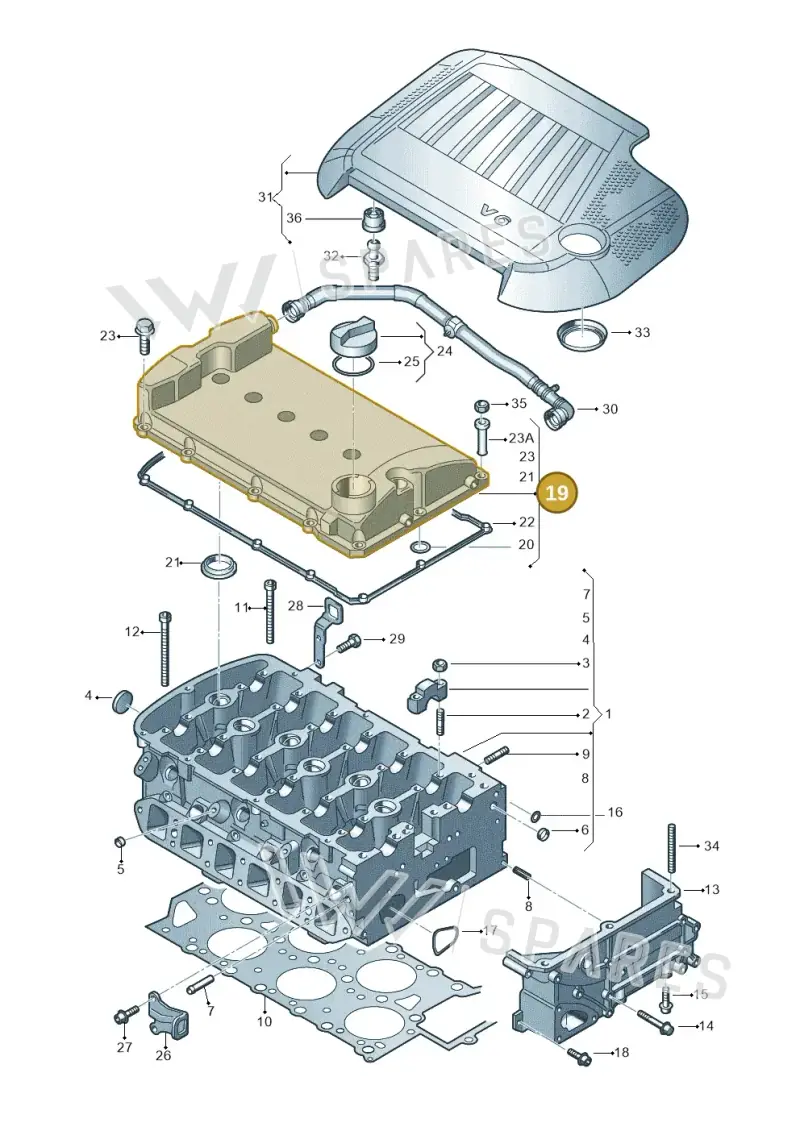 022103429E — Volkswagen Jetta Wagon (2001-2001) diagram 194103650, position 19