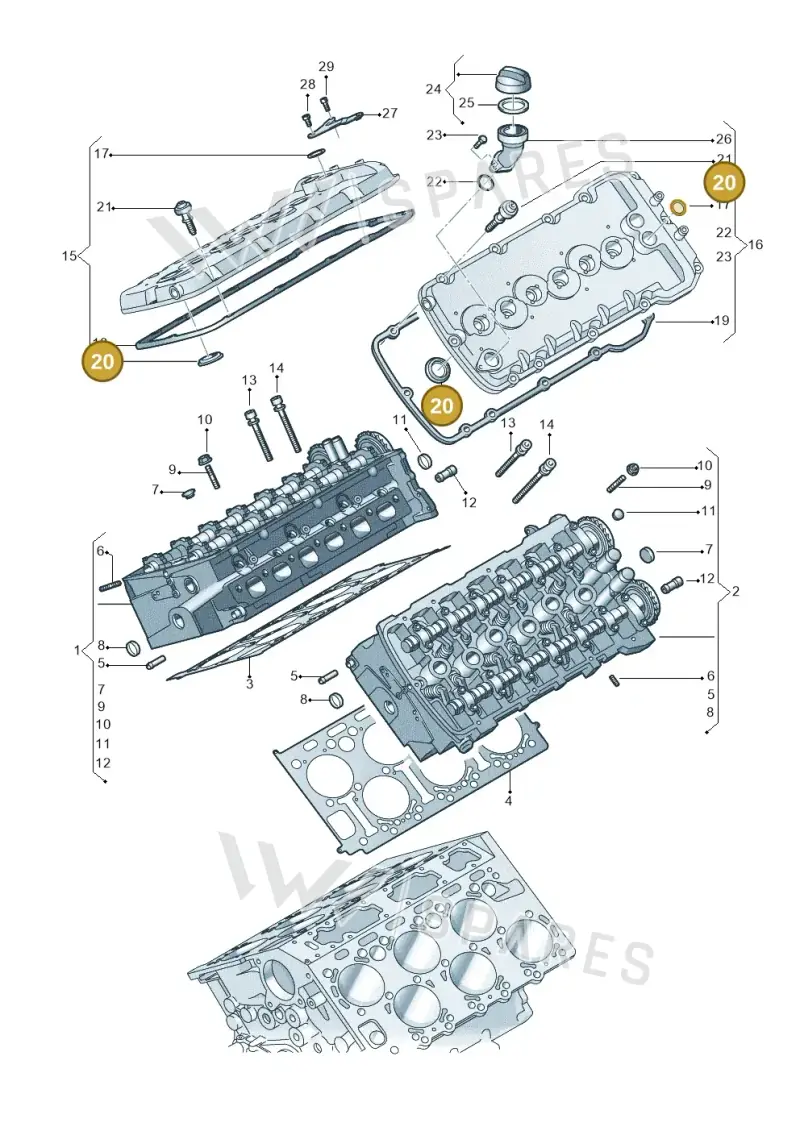 022103484D — Volkswagen Phaeton 4motion (2010-2016) diagram 258103600, position 20