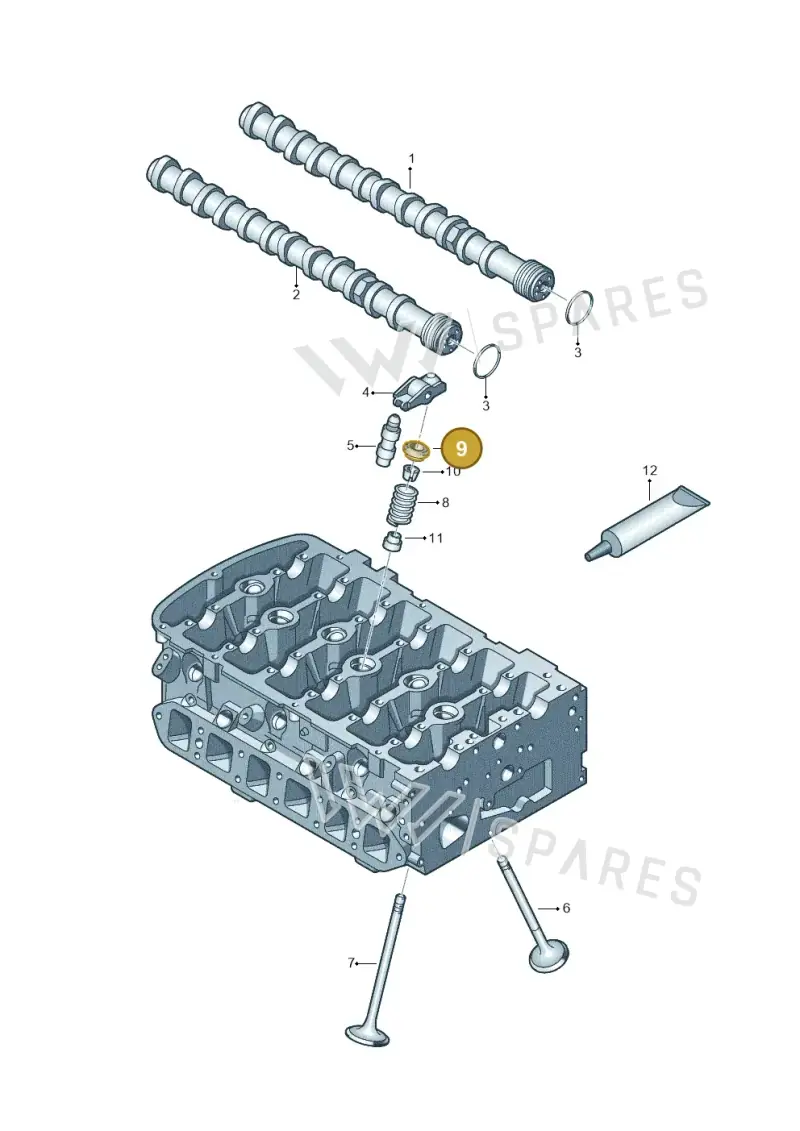 022109641B — Volkswagen Touareg BlueMotion (2014-2018) diagram 244109400, position 9