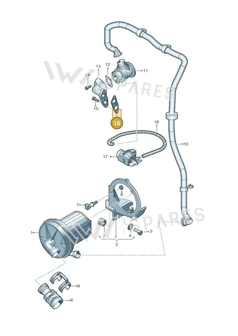 022131120B — Volkswagen Transp. caravelle (2008-2009) diagram 410131300, position 16