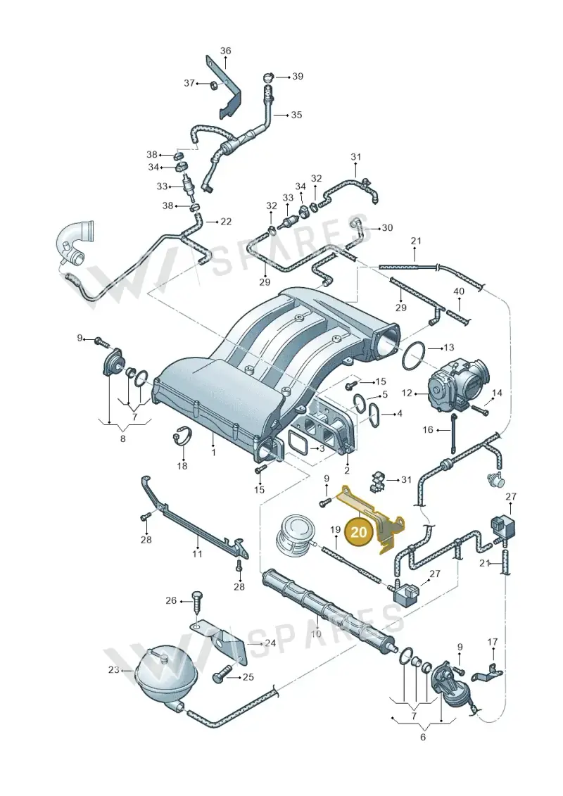 022131561B — Volkswagen Sharan (2008-2010) diagram 194133800, position 20