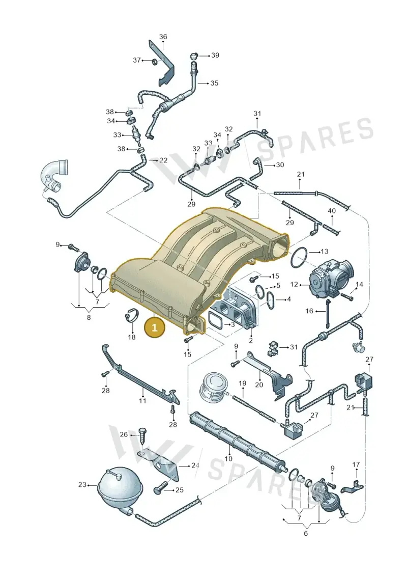 022133203D — Volkswagen Sharan (2008-2010) diagram 194133800, position 1
