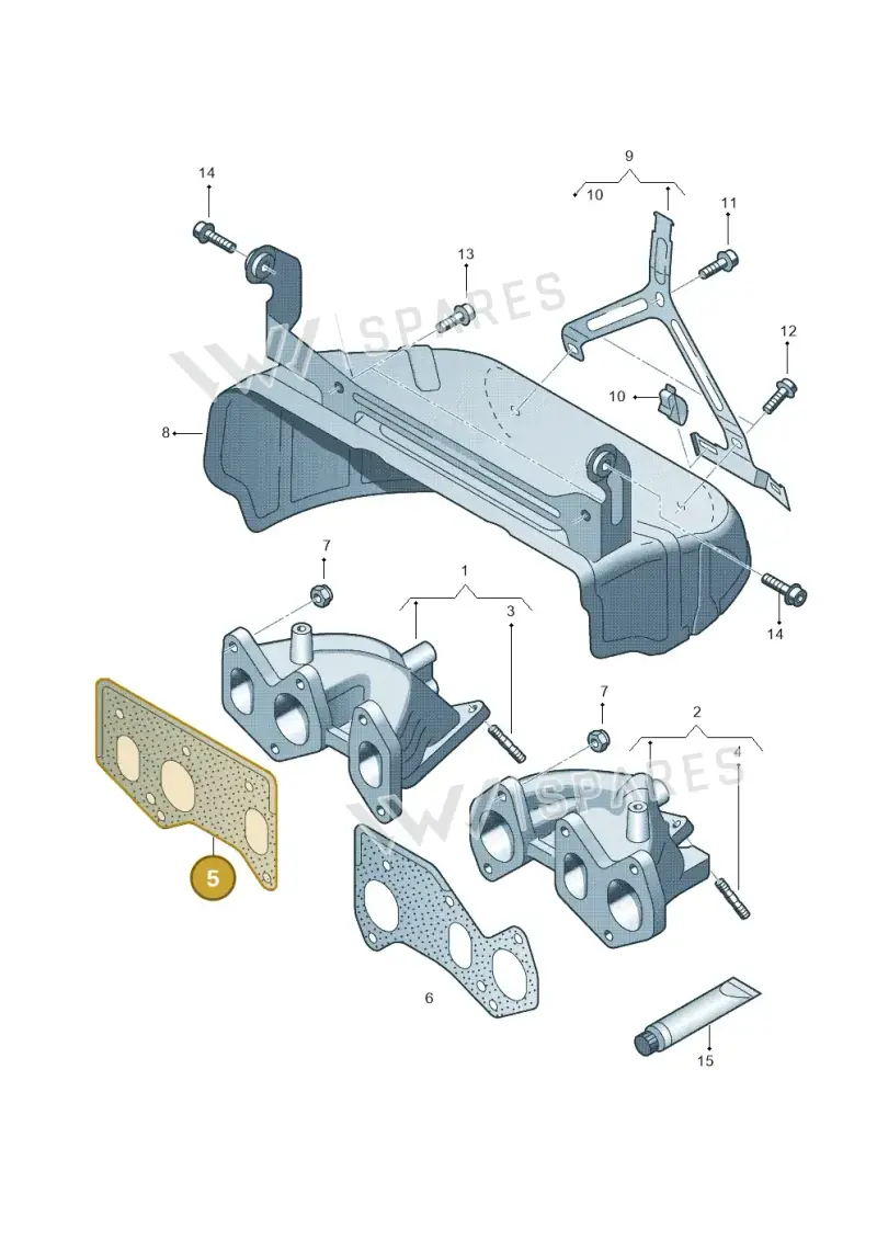 022253039E — Volkswagen EOS 2.0 (2008-2010) diagram 258253250, position 5