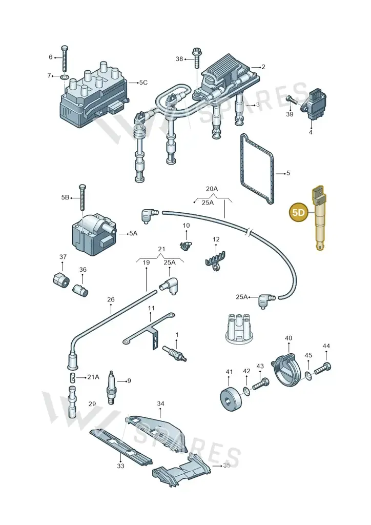 022905100A — Volkswagen SHARAN/4MOTION (2005-) diagram 162905100, position 5D