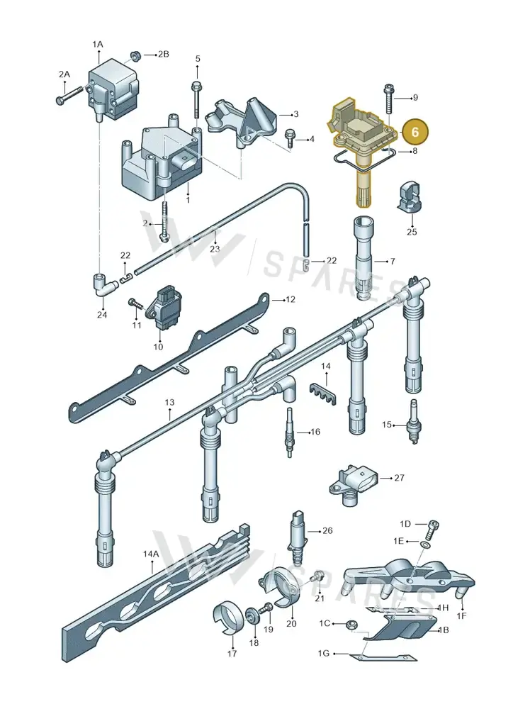 022905100G — Volkswagen GOLF/VAR./4MOT. A4 02 (2001-2002) diagram 405905000, position 6