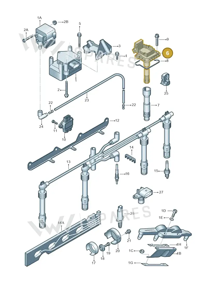 022905100K — Volkswagen Golf 'R32' n. "USA" (2004-2004) diagram 405905000, position 6