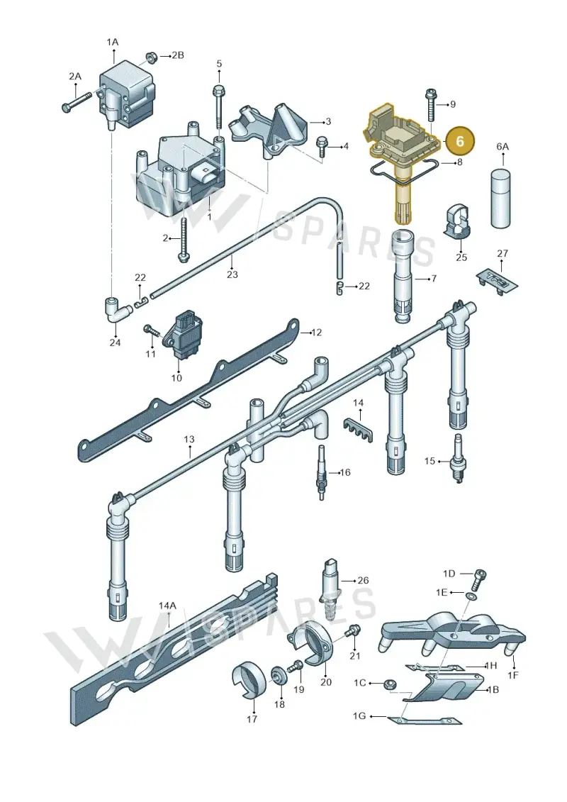 022905100N — Volkswagen Jetta/Wagon (2002-2006) diagram 649905000, position 6