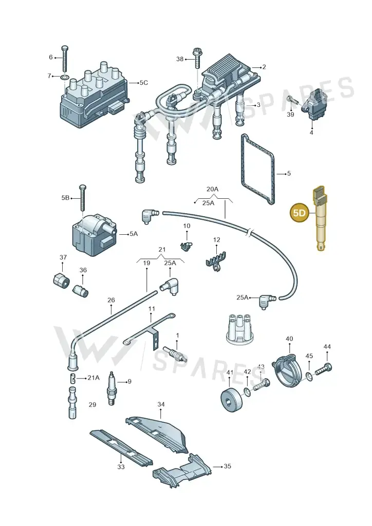 022905100N — Volkswagen Sharan (2008-2010) diagram 162905100, position 5D
