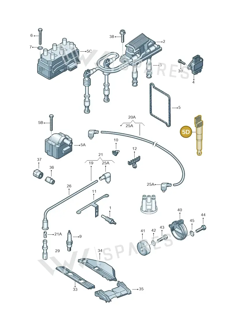 022905100N — Volkswagen Sharan (2008-2010) diagram 162905100, position 5D