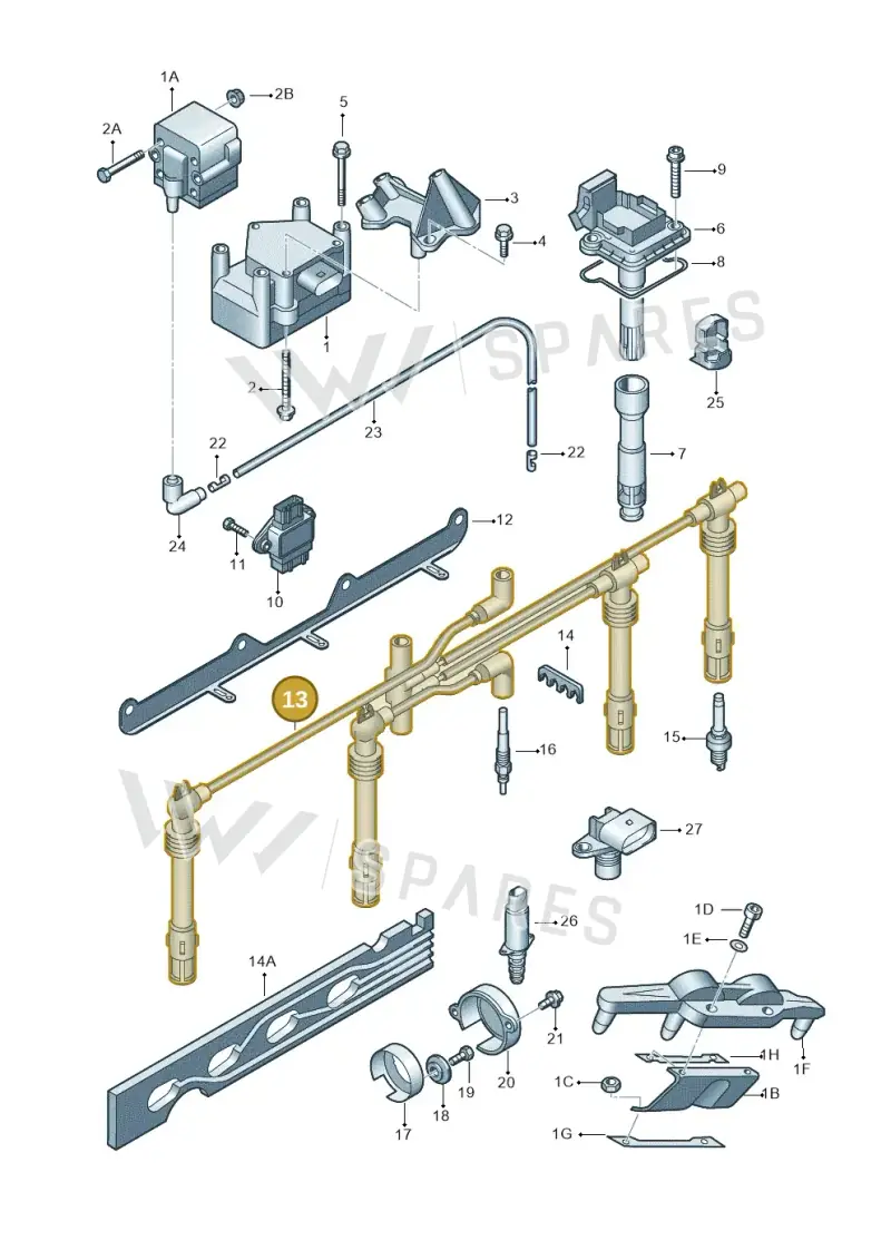 022905430J — Volkswagen Jetta Wagon (2001-2001) diagram 405905000, position 13