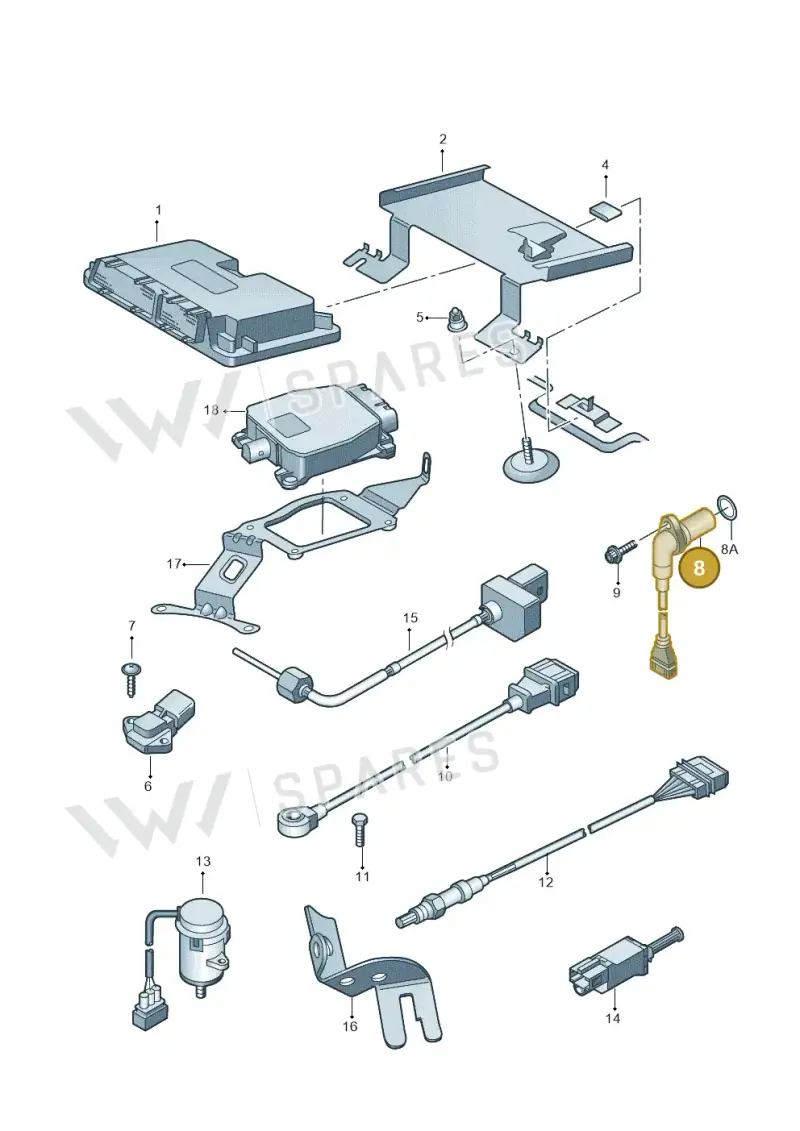 022957147A — Volkswagen Golf 'R32' n. "USA" (2004-2004) diagram 194906000, position 8