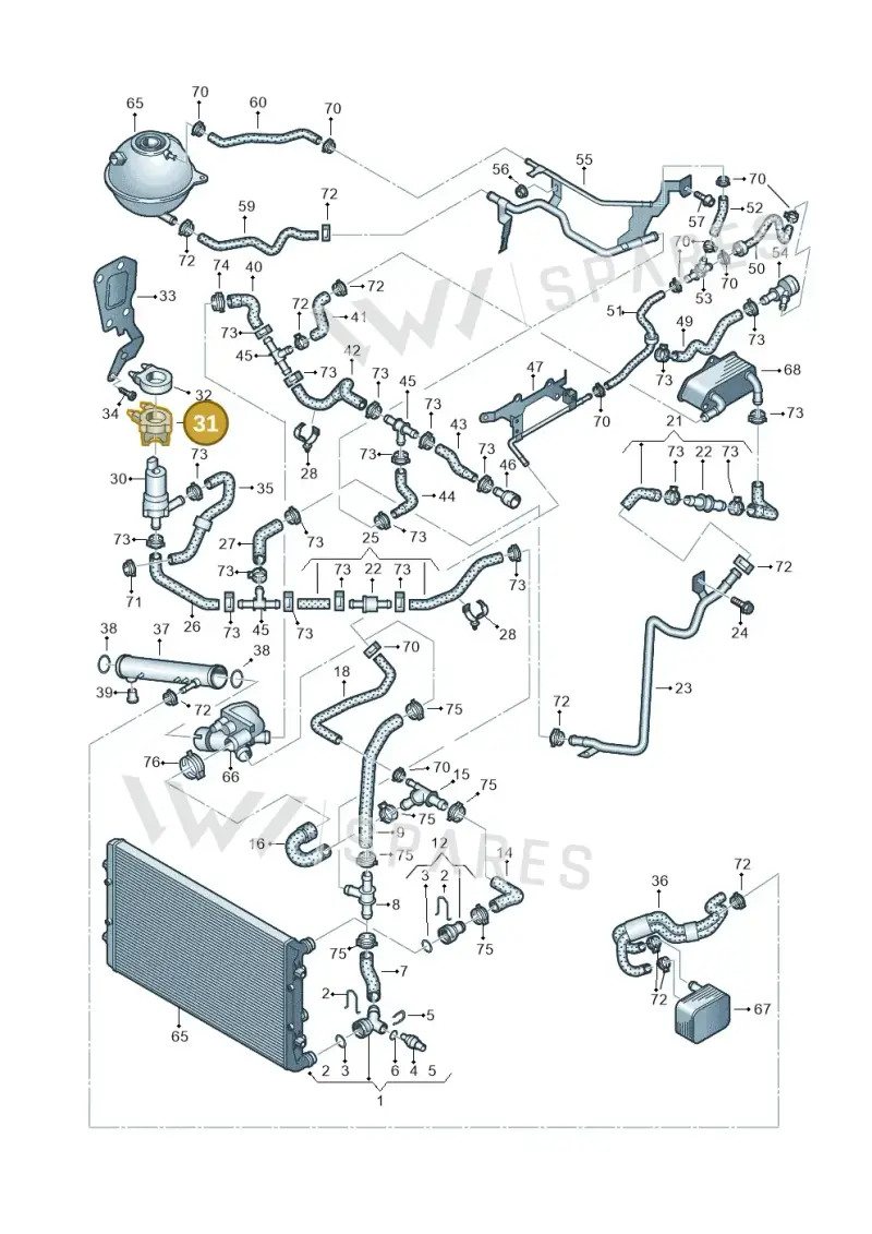 022959209 — Volkswagen EOS 2.0 (2008-2010) diagram 625121320, position 31