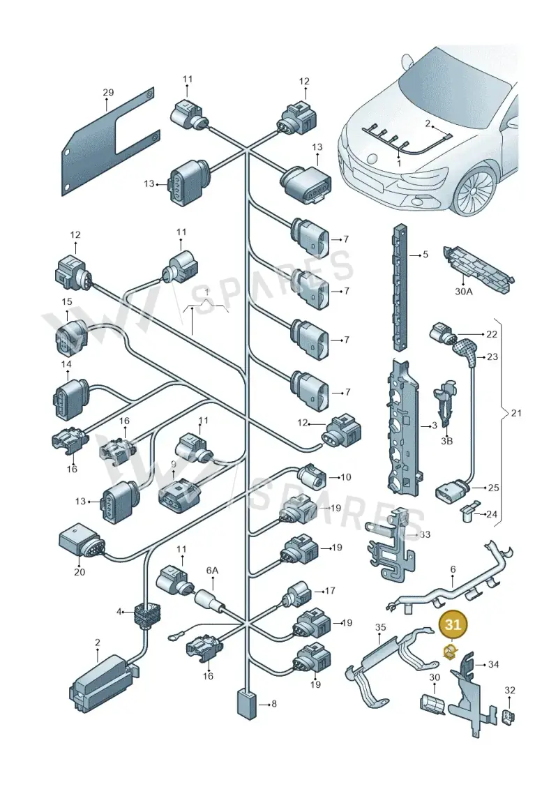022971842 — Volkswagen Scirocco 2.0 (2014-2017) diagram 786971150, position 31