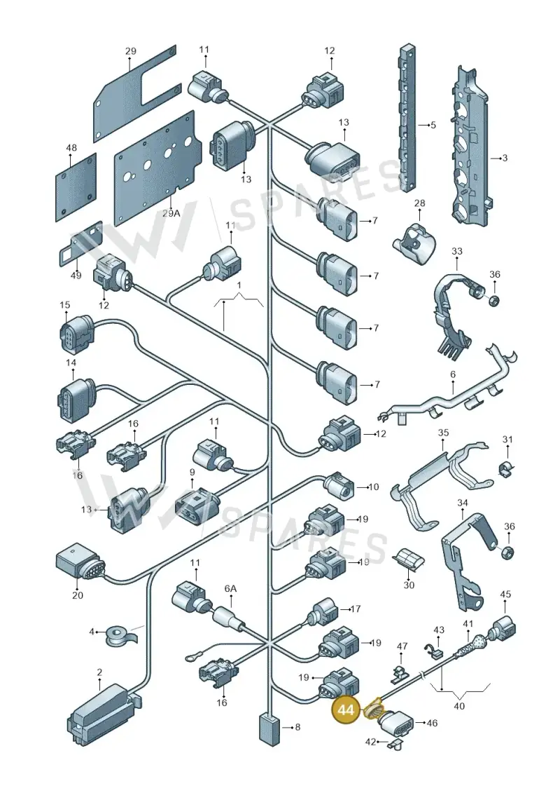 022971921 — Volkswagen Sharan Blue Motion (2010-2015) diagram 634971040, position 44