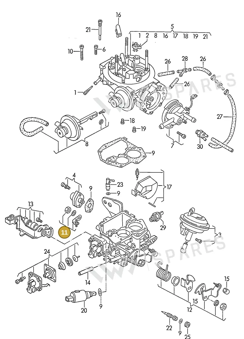 025129343H — Volkswagen LT, LT 4x4 (28-55) (1982-1989) diagram 006036500, position 11