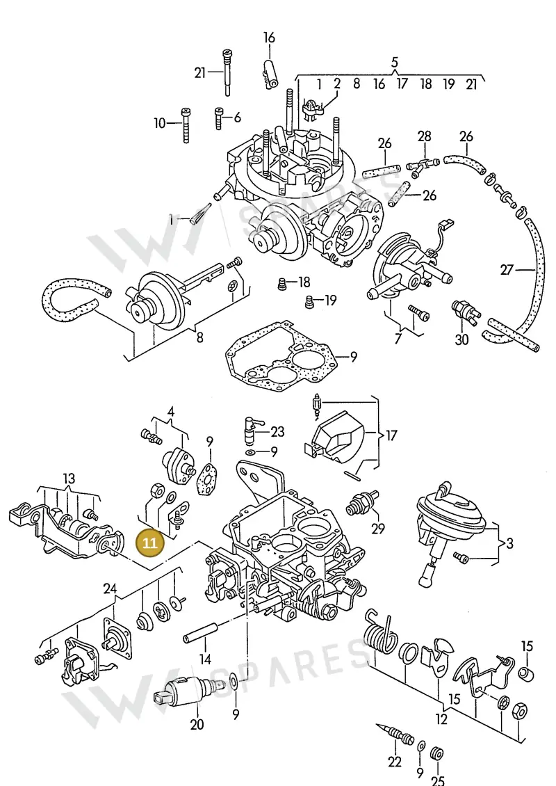 025129343H — Volkswagen LT, LT 4x4 (28-55) (1989-1995) diagram 109021000, position 11