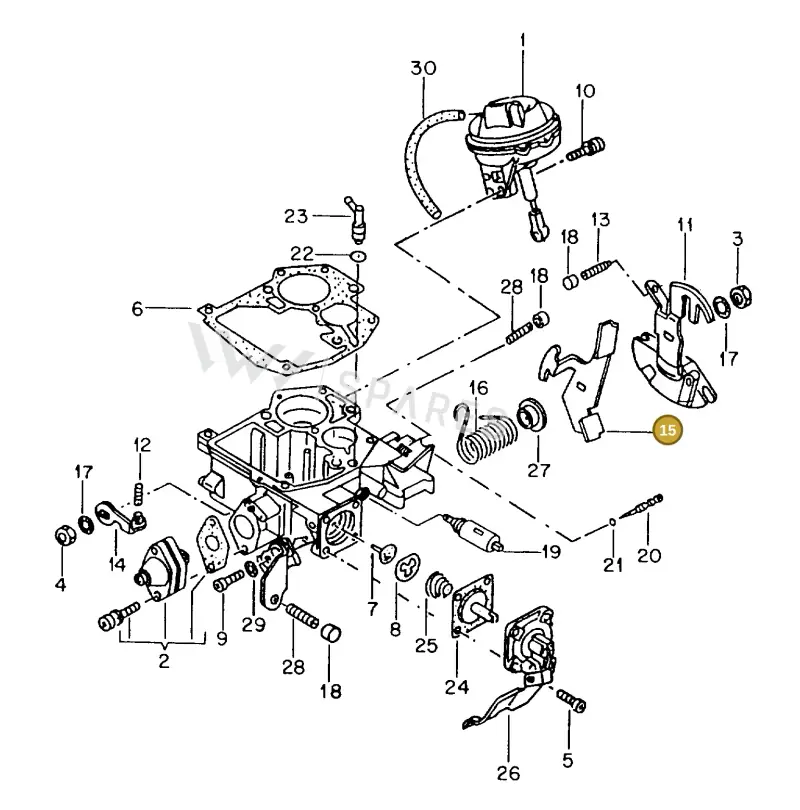 025129343H — Volkswagen TIPO 2 (MEX) (1971-2001) diagram 115034000, position 15