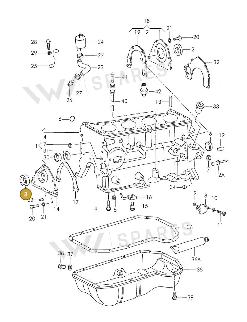 026103085E — Volkswagen 325 platform diagram 311103100, position 3