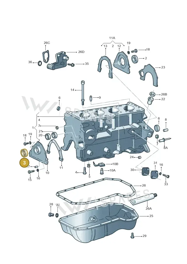 026103085E — Volkswagen CADDY-KOMBI/KASTENW. 06> (2005-) diagram 303103100, position 3