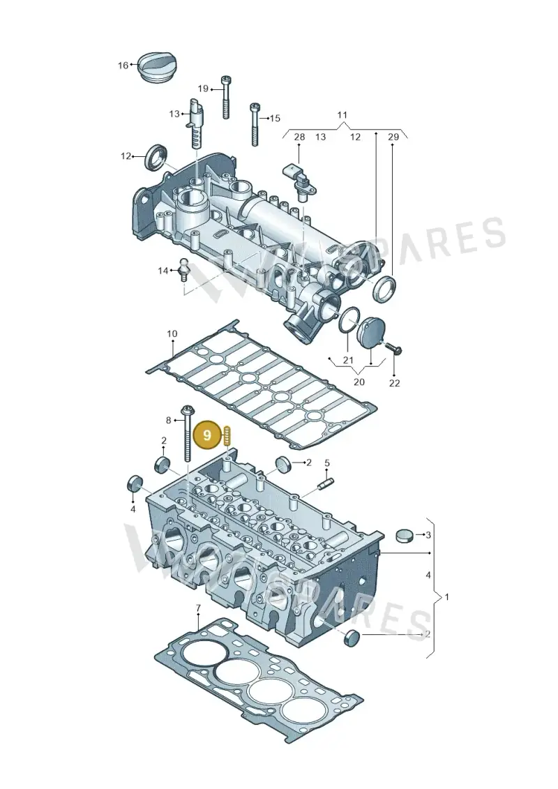 026103139 — Volkswagen Tiguan 2.0 (2023-) diagram 837103410, position 9