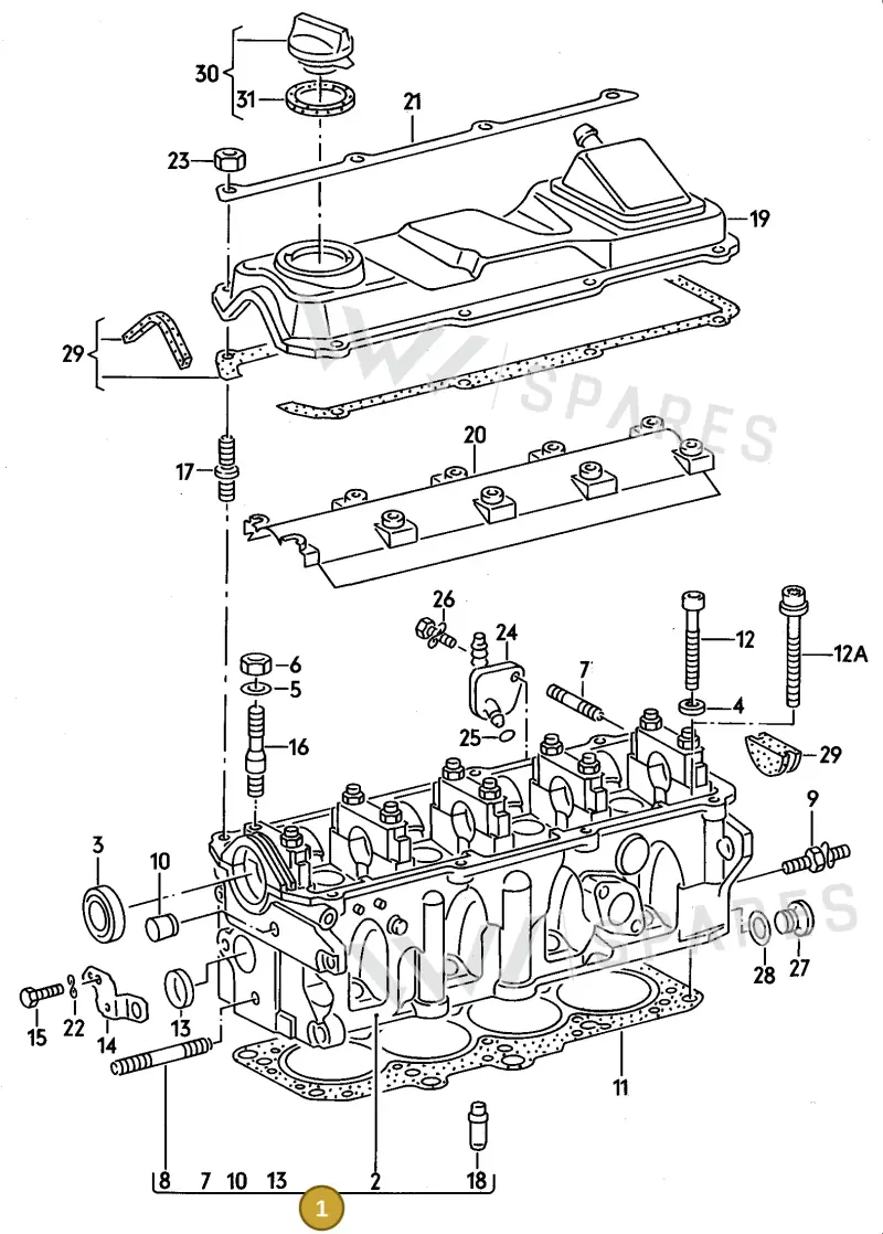 026103351Q — Volkswagen Jetta                  88 (1987-1988) diagram 007005000, position 1