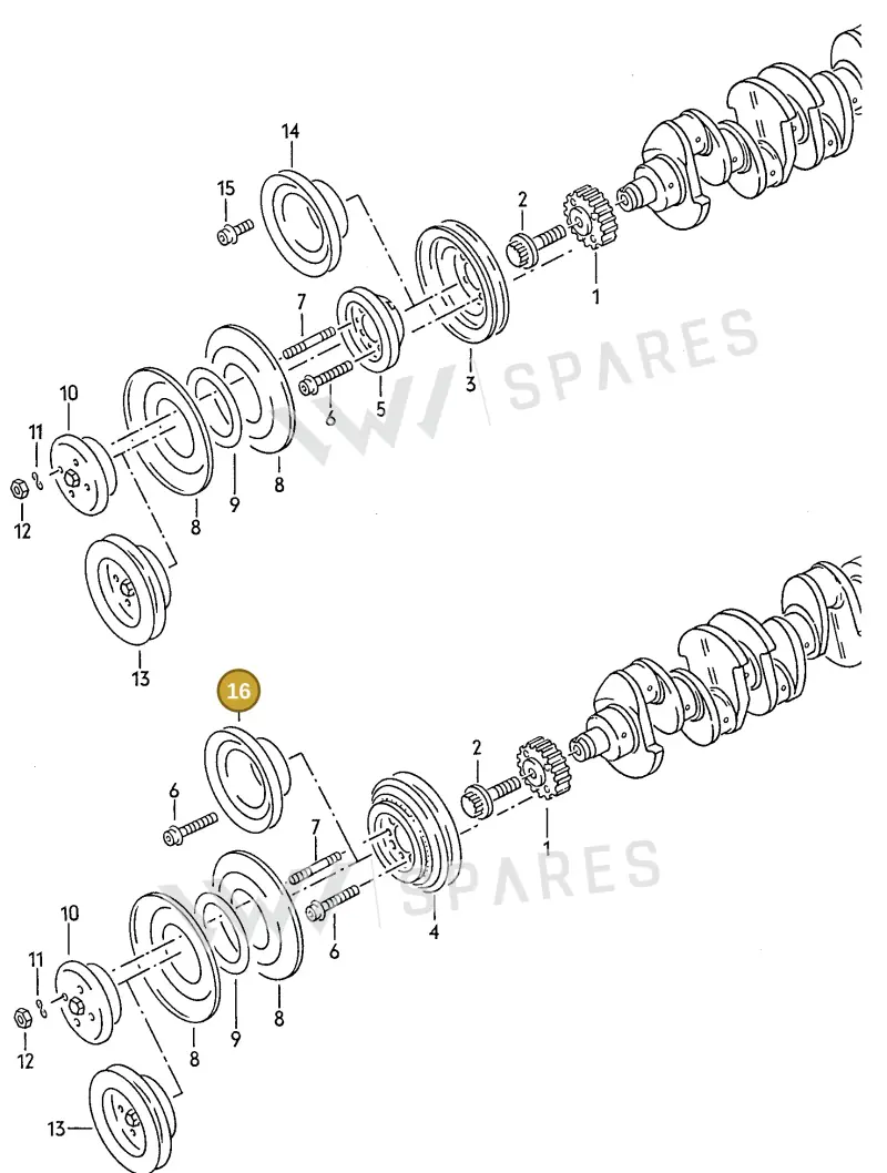 026105255D — Volkswagen Jetta                  89 (1988-1989) diagram 092006100, position 16