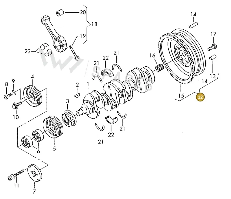 026105269L — Volkswagen DIES.-IND.-MOT.1,9>2,0 (1990-2007) diagram 423105000, position 12
