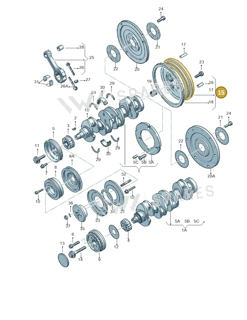 026105269L — Volkswagen Passat (1997-2000) diagram 123105150, position 15