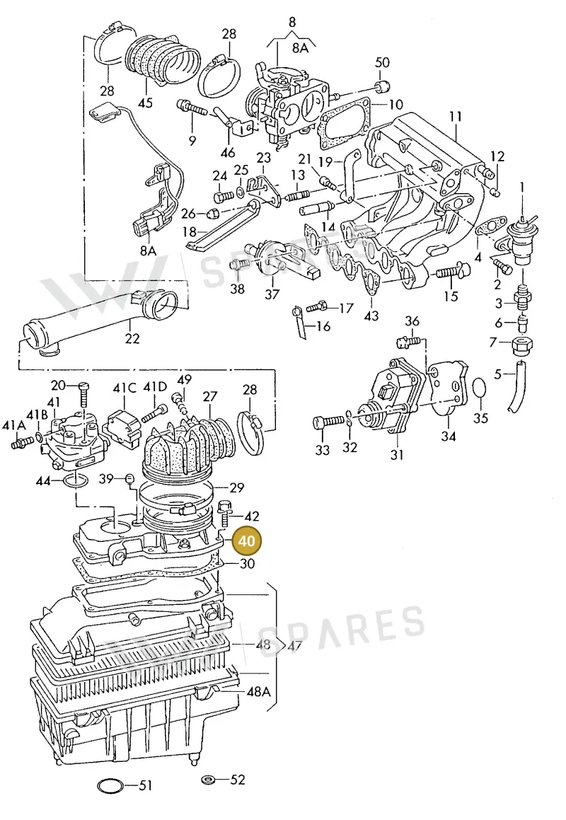 026133471 — Volkswagen Jetta                  88 (1987-1988) diagram 014053000, position 40