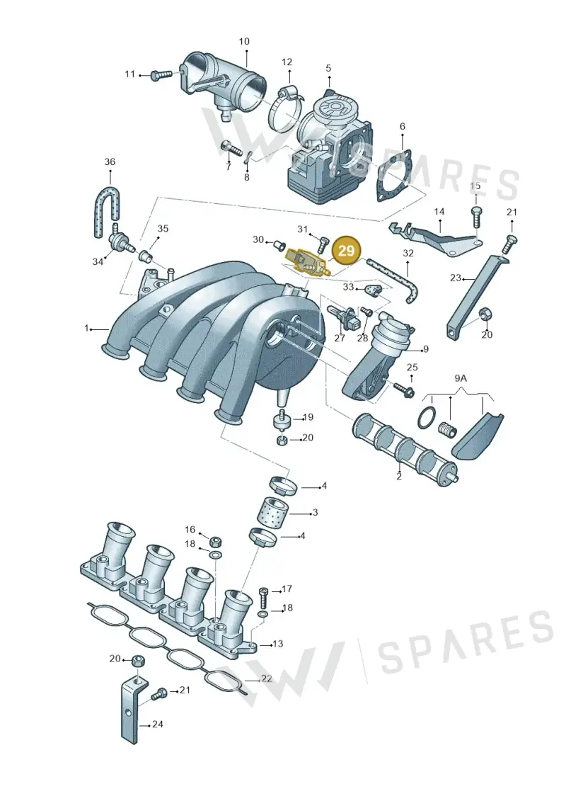 026906283H — Volkswagen Passat syncro/4Motion (1998-2000) diagram 175133220, position 29