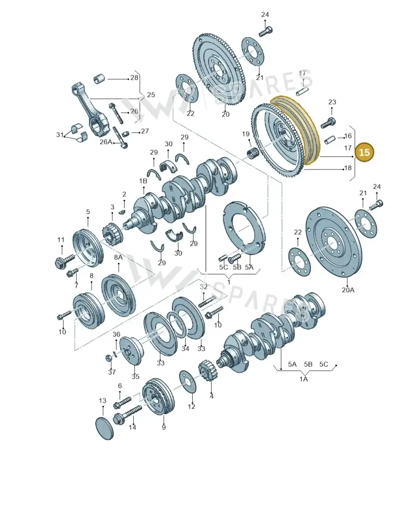 027105271PX — Volkswagen POLO CLASSIC/VARIANT (1999-2001) diagram 123105150, position 15