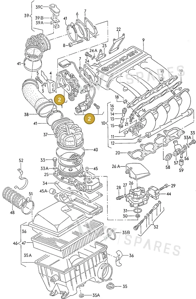 027133061A — Volkswagen Passat (1991-1993) diagram 076039000, position 2