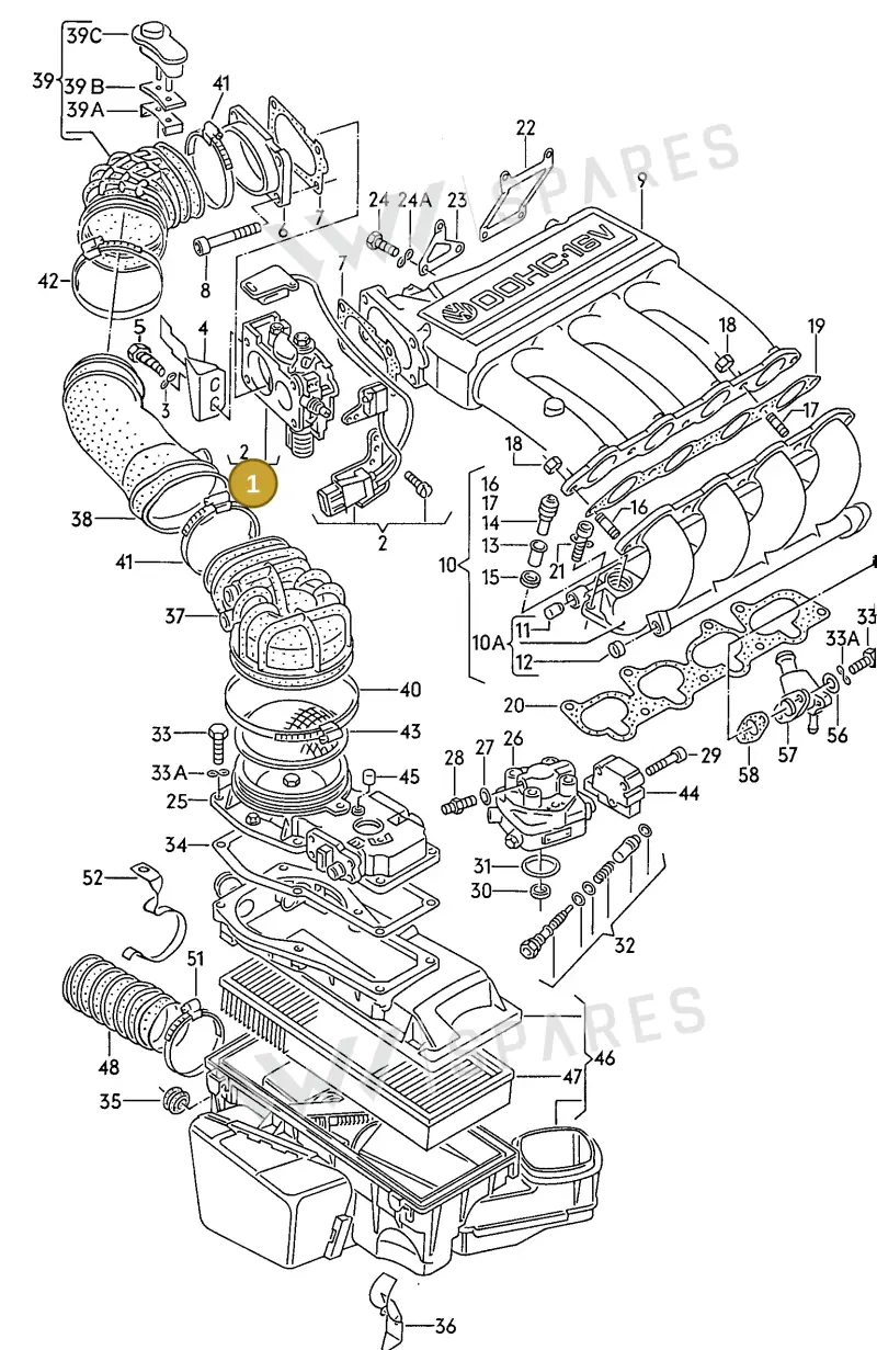 027133063BA — Volkswagen Jetta (1989-1991) diagram 110053500, position 1
