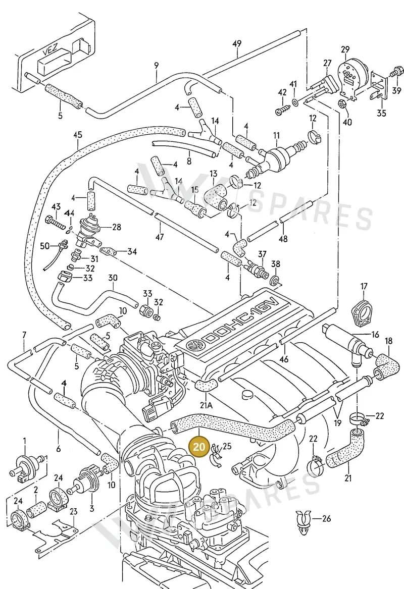 027133997S — Volkswagen Passat (1989-1991) diagram 084036400, position 20