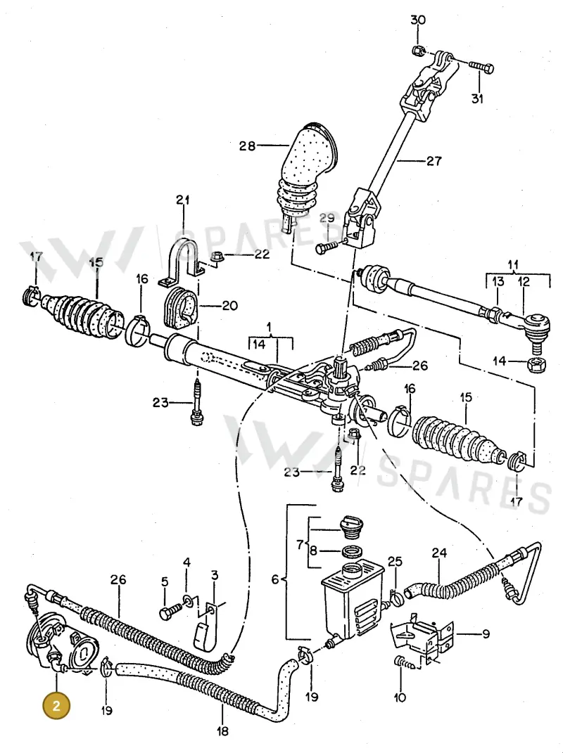 027145157 — Volkswagen Golf/Jetta  "USA","MEX"89>92 (1988-1992) diagram 042051000, position 2