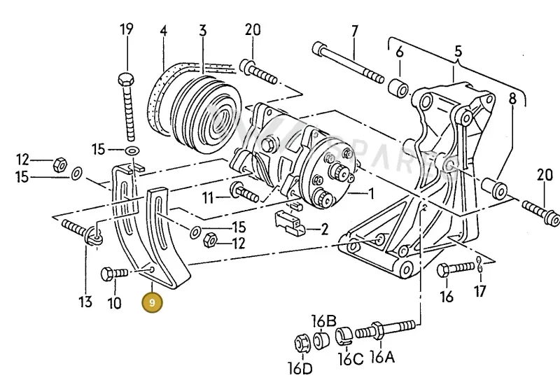 027260917A — Volkswagen Corrado (1989-1995) diagram 076077000, position 9