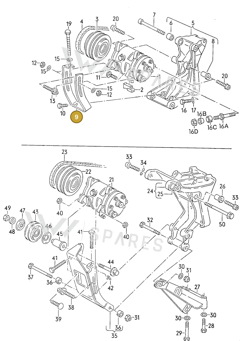 027260917A — Volkswagen Jetta (1989-1991) diagram 110077000, position 9