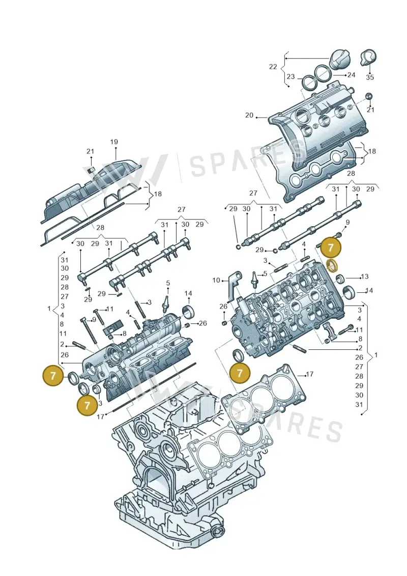 028103086A — Volkswagen PASSAT/4MOTION/W8 (2002-2005) diagram 219103650, position 7