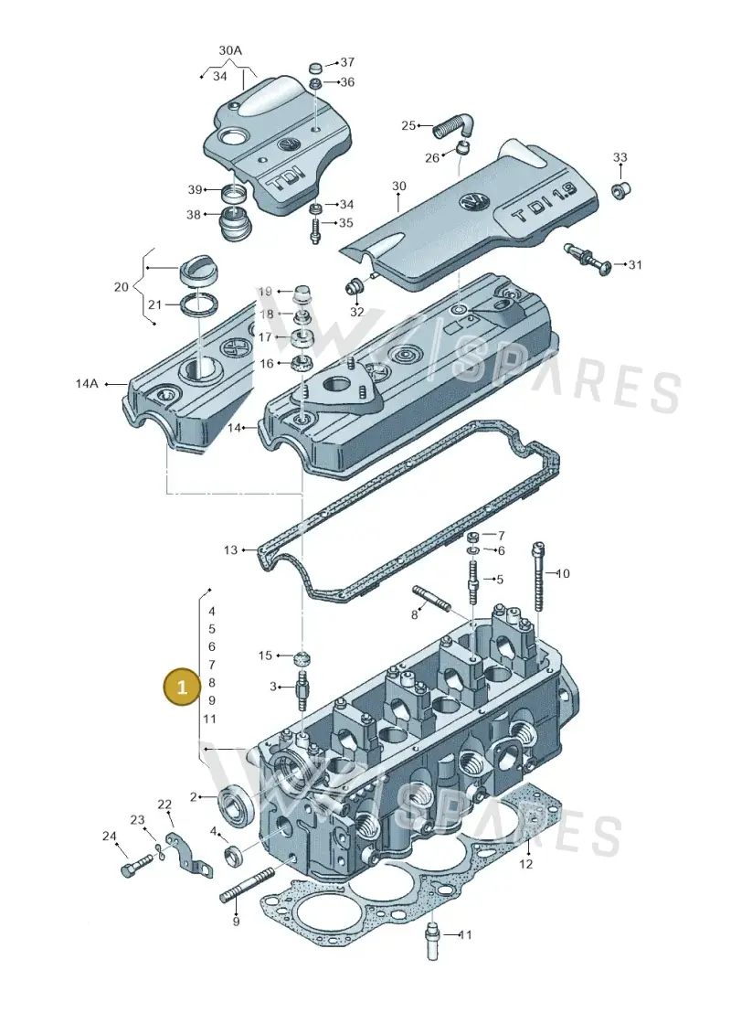 028103351J — Volkswagen GOLF VAR./VENTO (1996-1999) diagram 121103450, position 1