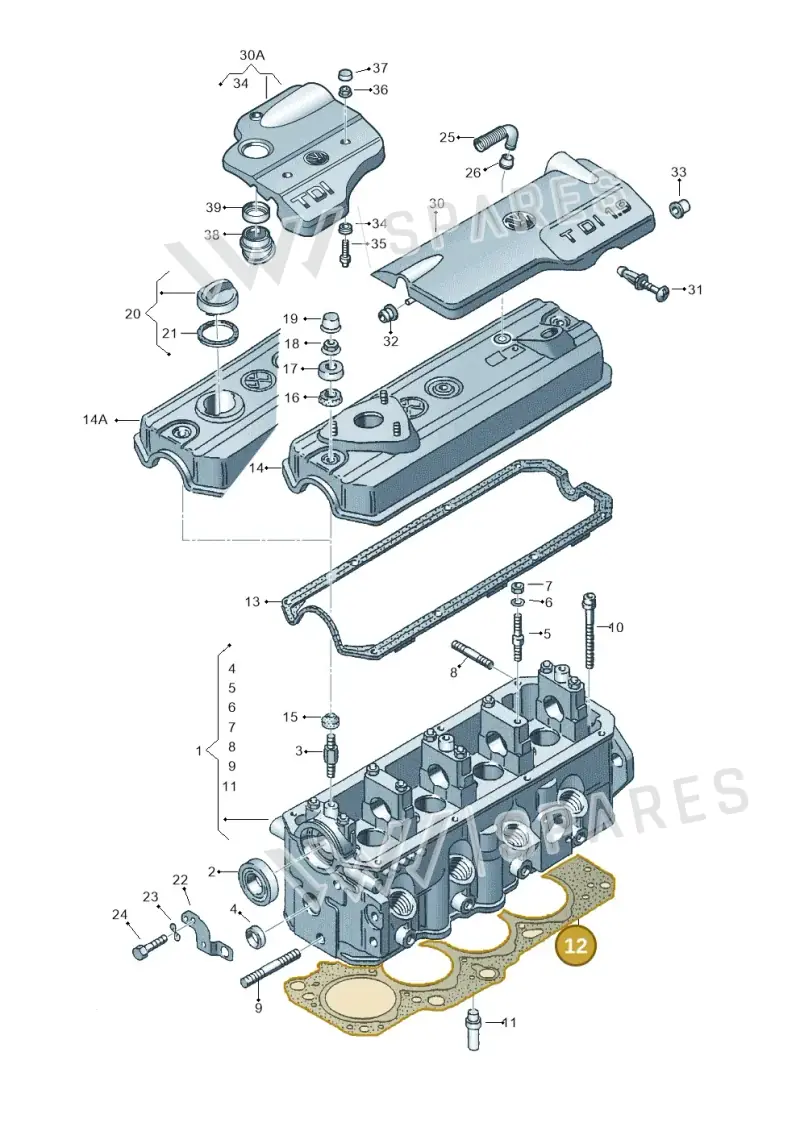028103383AS — Volkswagen GOLF VAR./VENTO (1996-1999) diagram 121103450, position 12