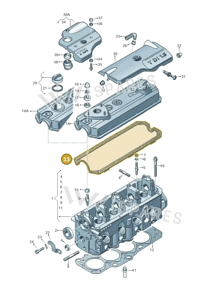 028103483H — Volkswagen CADDY-KOMBI/KASTENW.   06> (2005-) diagram 121103450, position 13