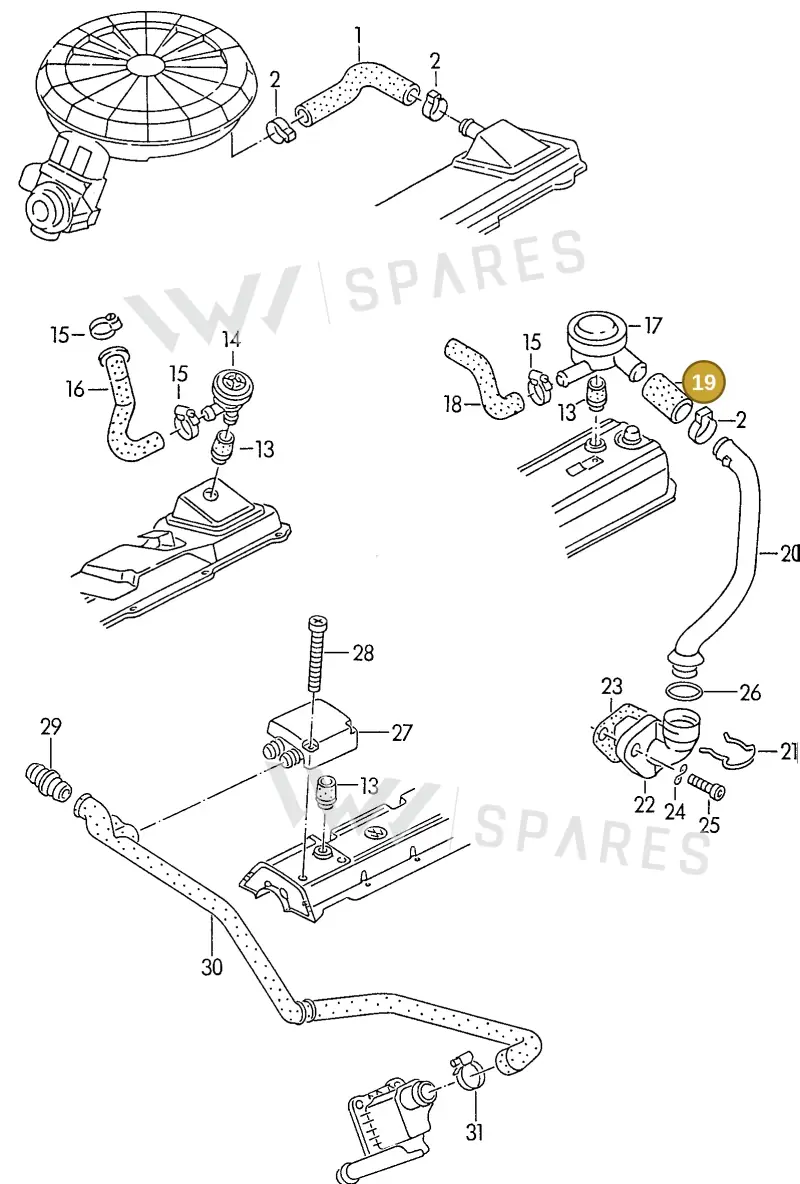 028103493Q — Volkswagen Passat (1991-1993) diagram 084005100, position 19