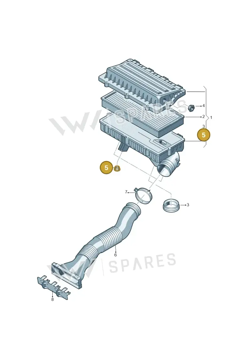 028103638P — Volkswagen Polo 1.6 (2013-2022) diagram 677129250, position 5