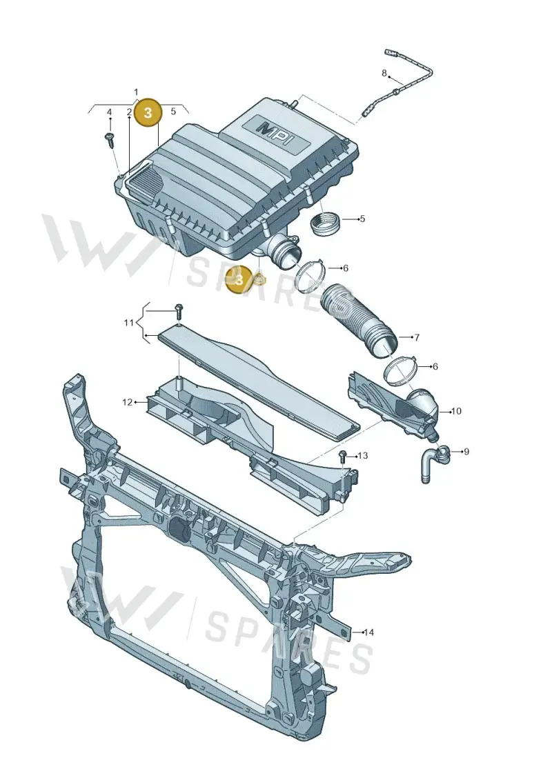 028103638P — Volkswagen Golf 2.0 (2016-2020) diagram 781129200, position 3