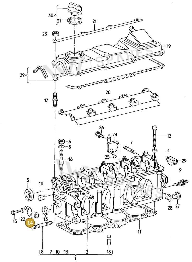 028103941 — Volkswagen Vanagon (1987-1992) diagram 004005200, position 14