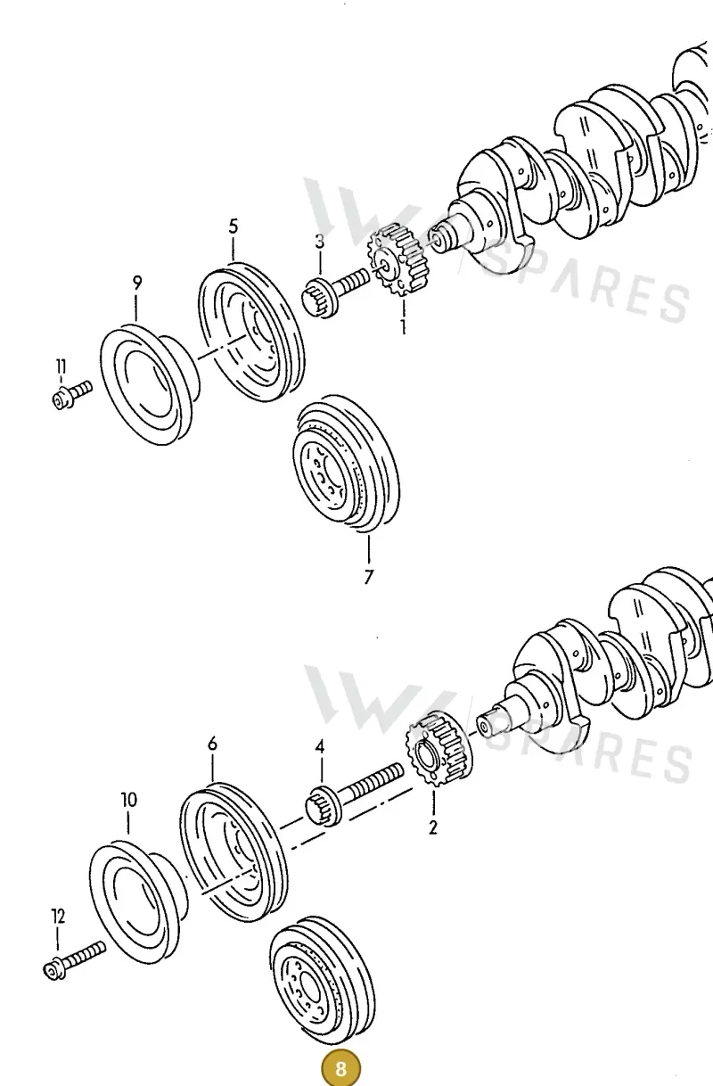 028105243R — Volkswagen Passat (1989-1991) diagram 110006100, position 8