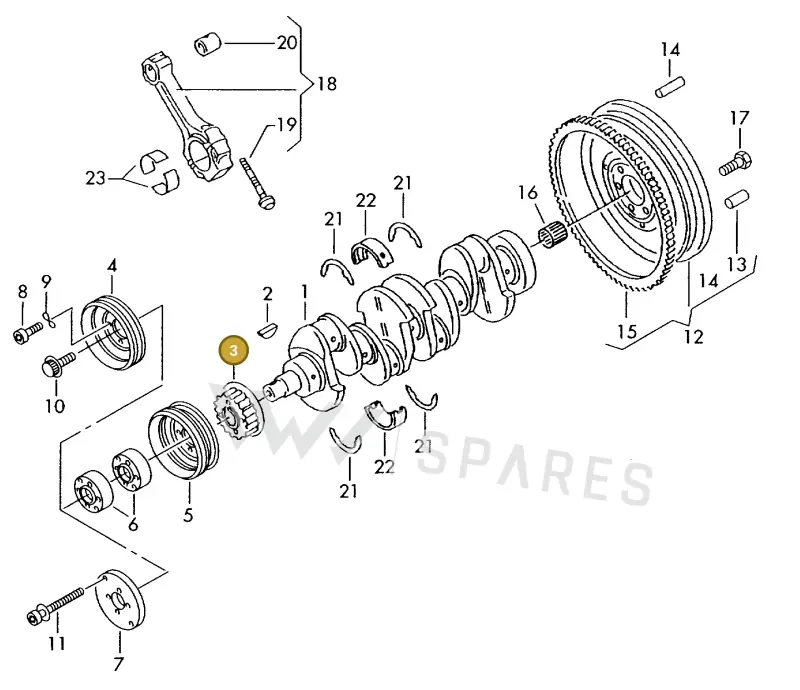 028105263E — Volkswagen DIES.-IND.-MOT.1,9>2,0 (1990-2007) diagram 423105000, position 3